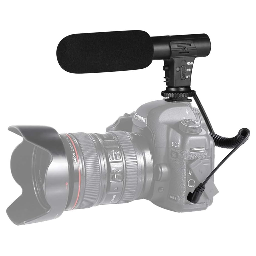 ZORBES Camera Microphone Supercardioid Directional Camera-mount Shotgun Microphone Video Microphone Battery Operated Shotgun Microphone Universal Compatible with Standard Microphone Mount & Hot Shoe ZORBES Camera Microphone Supercardioid Directional Camera-mount Shotgun Microphone Video Microphone Battery Operated Shotgun Microphone Universal Compatible with Standard Microphone Mount & Hot Shoe
